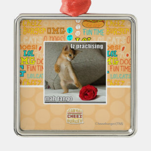 Ornement Carré Argenté Iz pratiquant le tango d'heure-milliampère