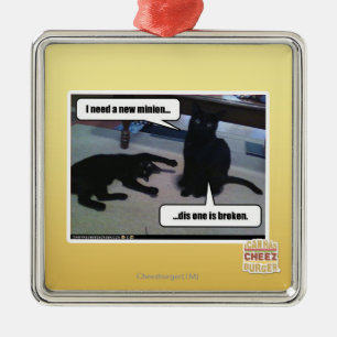 Ornement Carré Argenté J'ai besoin d'un nouveau minion