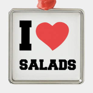 ORNEMENT CARRÉ ARGENTÉ J'AIME LES SALADES