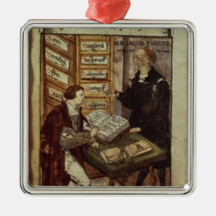 Ornement Carré Argenté Jakob Fugger dans son bureau, 1518