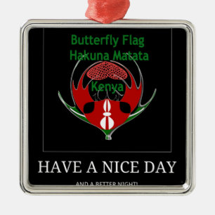 Ornement Carré Argenté Jambo Kenya