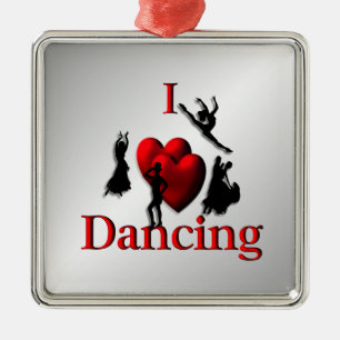 Ornement Carré Argenté Je danse du coeur