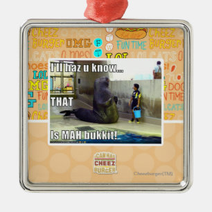 Ornement Carré Argenté Je le haz u saurai