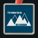 Ornement Carré Argenté Je préférerais être à Bellingham Washington Mounta<br><div class="desc">Bellingham,  Washington au nord de Seattle est un lieu de prédilection pour la course à pied,  le vélo,  le VTT,  la pagaie,  le randonnée,  le ski,  le camping,  l'escalade et bien plus encore!</div>