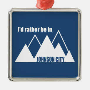 Ornement Carré Argenté Je préférerais être à Johnson City Tennessee Mount