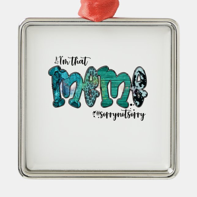 Ornement Carré Argenté Je Suis Ce Mème (Devant)