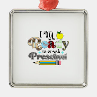 Ornement Carré Argenté Je Suis Prêt À Écraser La Maternité