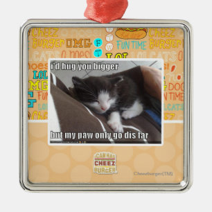 Ornement Carré Argenté Je vous étreindrais plus grands