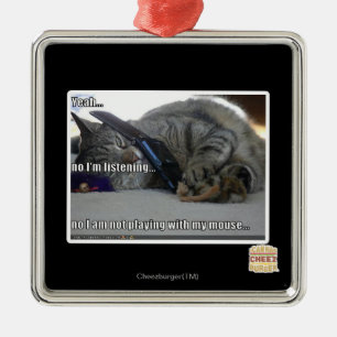 Ornement Carré Argenté J'écoute