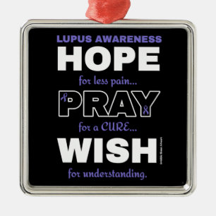 Ornement Carré Argenté J'Espère Que Je Prie...Lupus
