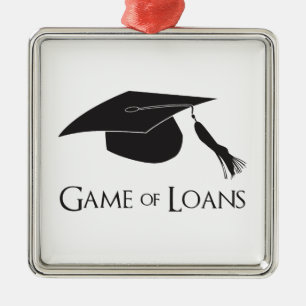 Ornement Carré Argenté Jeu des prêts d'obtention du diplôme d'universit