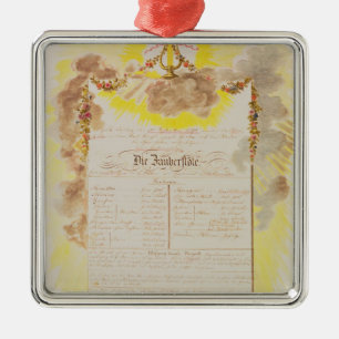Ornement Carré Argenté Jeu-facture pour 'le Flute magique