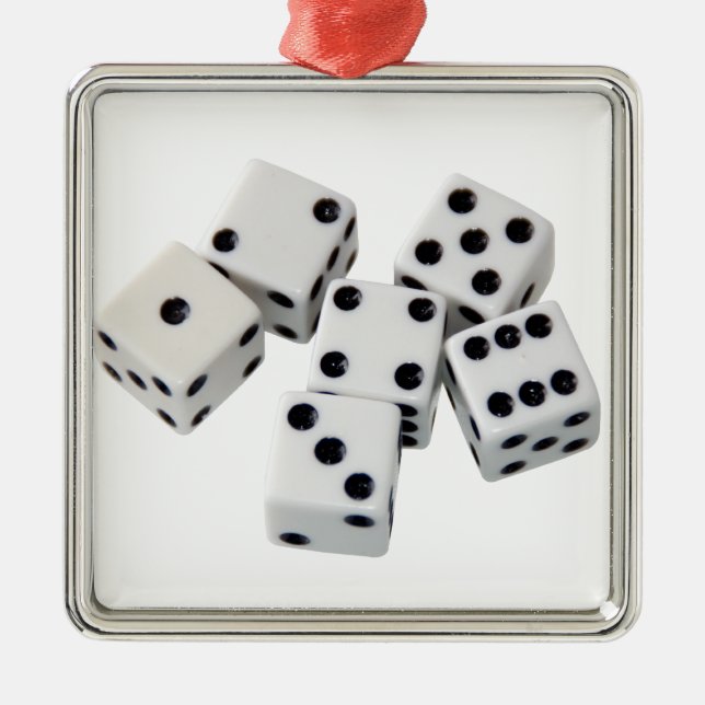 Ornement Carré Argenté Jeux de matrices (Devant)