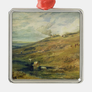 Ornement Carré Argenté Joseph Mallord William Turner   Dartmoor : L'aigre