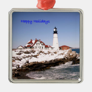 Ornement Carré Argenté Joyeuses fêtes