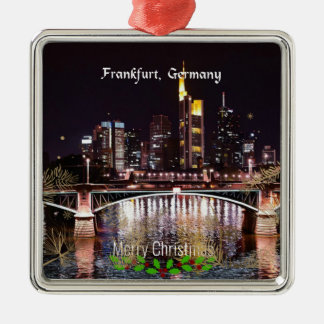 Ornement Carré Argenté Joyeux Noël, Francfort, Allemagne