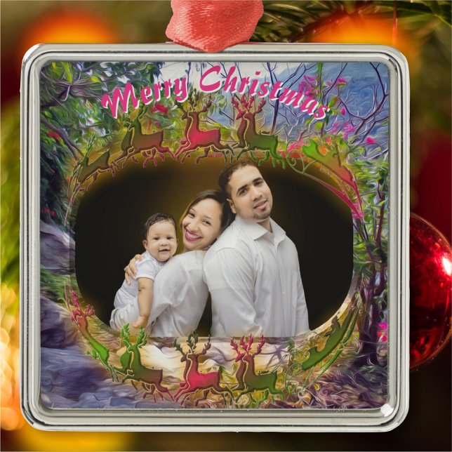 Ornement Carré Argenté Joyeux Noël Yelapa Trail 821 (Créateur téléchargé)