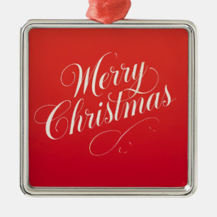Ornement Carré Argenté Joyeux Nouvel An Joyeux Noël Période des Fêtes