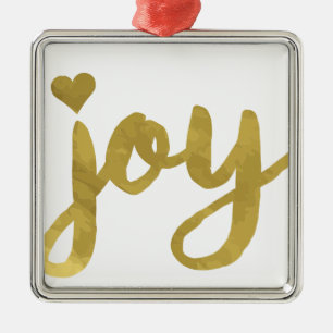 Ornement Carré Argenté Joyful Joyful J'ai la joie plein de Joy Gold Art