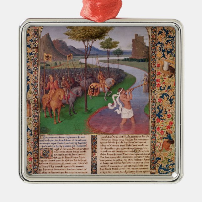 Ornement Carré Argenté Jules César croisant le Rubicon, c.1470 (Devant)