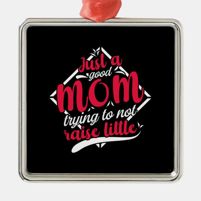 Ornement Carré Argenté Juste Une Bonne Maman (Devant)