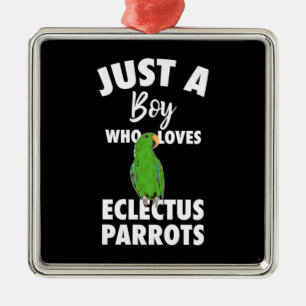Ornement Carré Argenté Juste Une Fille Qui Aime Le Parrot Eclectus