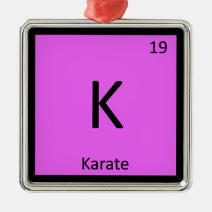 Ornement Carré Argenté K - Karaté Arts Martiaux Chimie Tableau Périodique