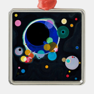 Ornement Carré Argenté Kandinsky Plusieurs Cercles Artwork