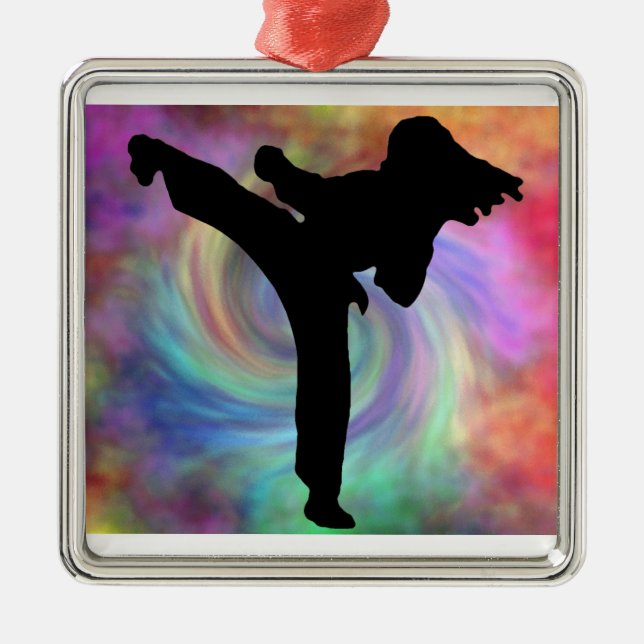 Ornement Carré Argenté Karaté Ornies (Devant)