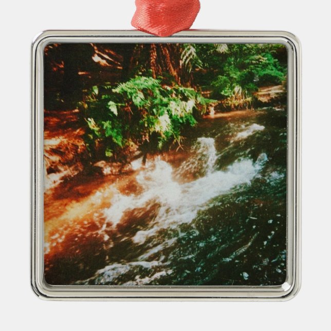 Ornement Carré Argenté Kerosene Creek, Rotorua, Nouvelle-Zélande (Devant)