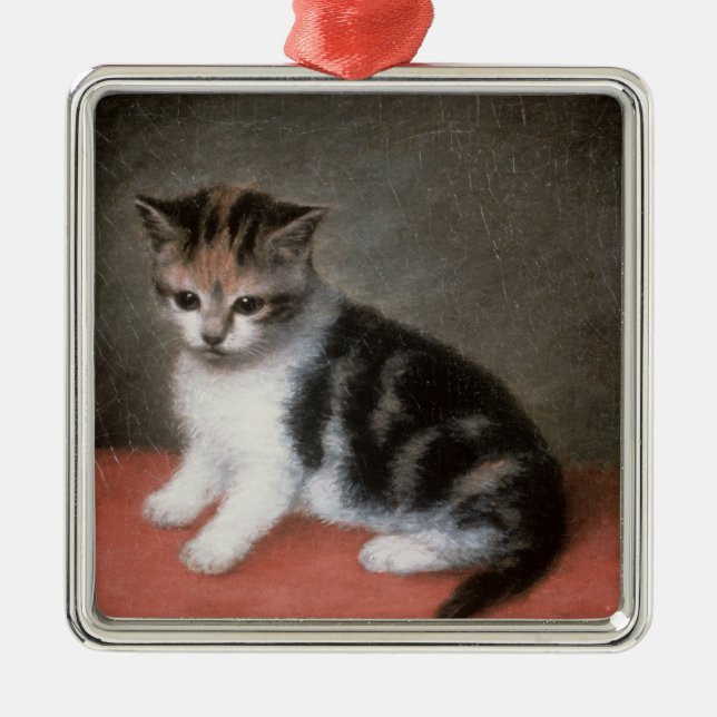 Ornement Carré Argenté Kitten de Mlle Ann White's, 1790 de George Stubbs (Devant)