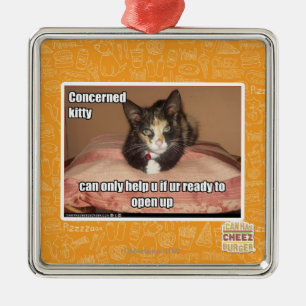 Ornement Carré Argenté Kitty intéressé