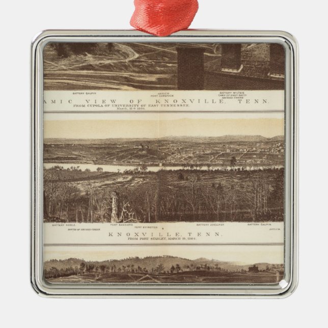 Ornement Carré Argenté Knoxville, Chattanooga (Devant)