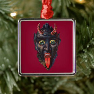 Ornement Carré Argenté Krampus