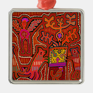 Ornement Carré Argenté Kuna Shaman Peyote Ritual - SCOTUS coupe mes droit
