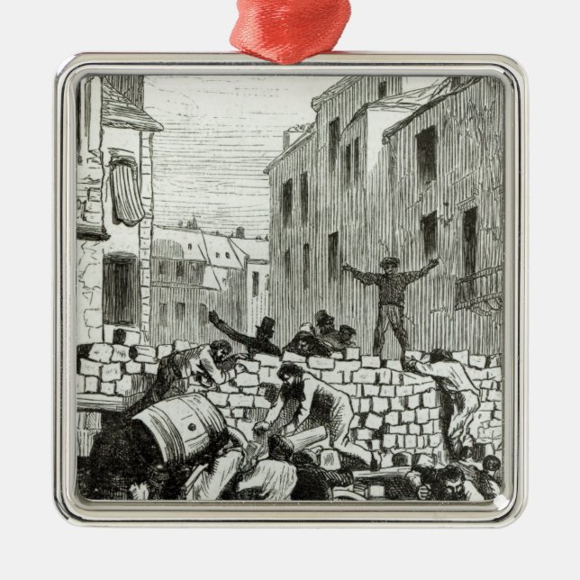 Ornement Carré Argenté La barricade (Devant)