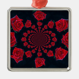 Ornement Carré Argenté La beauté des Roses : Imaginaire floral