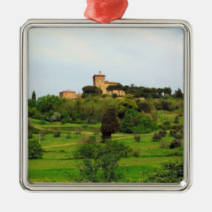 Ornement Carré Argenté La campagne toscane