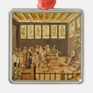 Ornement Carré Argenté La conquête du Mexique