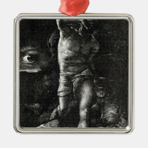 Ornement Carré Argenté La conscience ou, l'oeil observant Caïn