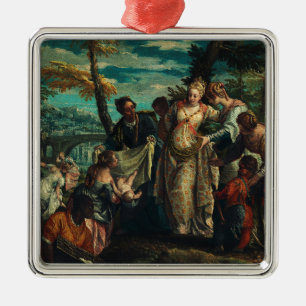 Ornement Carré Argenté La Découverte de Moïse par Veronese Fine Art