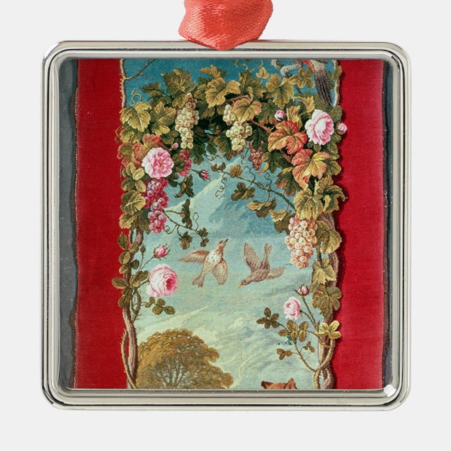 Ornement Carré Argenté La fable d'Ésope le Fox et les raisins (Devant)