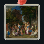 Ornement Carré Argenté La fête des dieux (par Giovanni Bellini)<br><div class="desc">Ce dessin présente une peinture à l'huile de l'artiste italien de la Renaissance Giovanni Bellini (vers 1430-1516), avec des ajouts substantiels aux oeuvres réalisées par Titien (vers 1490-1576) et Dosso Dossi (vers 1489-1542). Il s'agit d'un cycle de peintures sur des sujets mythologiques produits pour Alfonso I d'Este, le duc de...</div>