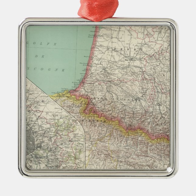 Ornement Carré Argenté La France du sud (Devant)