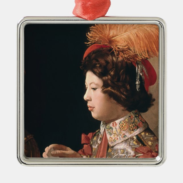 Ornement Carré Argenté La fraude avec l'as des diamants (Devant)