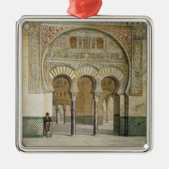 Ornement Carré Argenté La galerie de la cour des lions à Alhambra, (Devant)