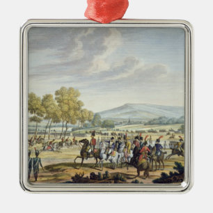 Ornement Carré Argenté La garde impériale manoeuvrant en présence de