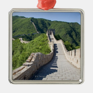 Ornement Carré Argenté La Grande Muraille de la Chine dans Pékin, Chine
