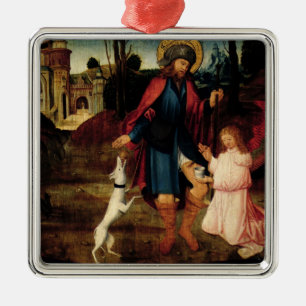 Ornement Carré Argenté La guérison du saint Roch