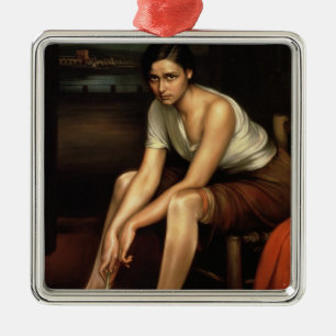 Ornement Carré Argenté La jeune fille de attirance
